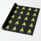 Bunny Ribbit Funny Rabbit Frog Pun Dark BG Cadeaupapier (Uitgerold)