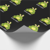 Bunny Ribbit Funny Rabbit Frog Pun Dark BG Cadeaupapier (Hoek)
