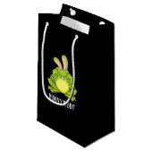 Bunny Ribbit Funny Rabbit Frog Pun Dark BG Klein Cadeauzakje (Voorkant Gekanteld)