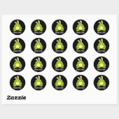 Bunny Ribbit Funny Rabbit Frog Pun Dark BG Ronde Sticker (Vel)