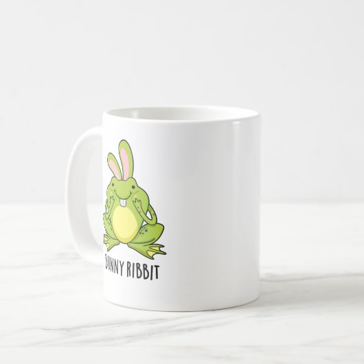 Bunny Ribbit Funny Rabbit Frog Pun Koffiemok (Voorkant links)