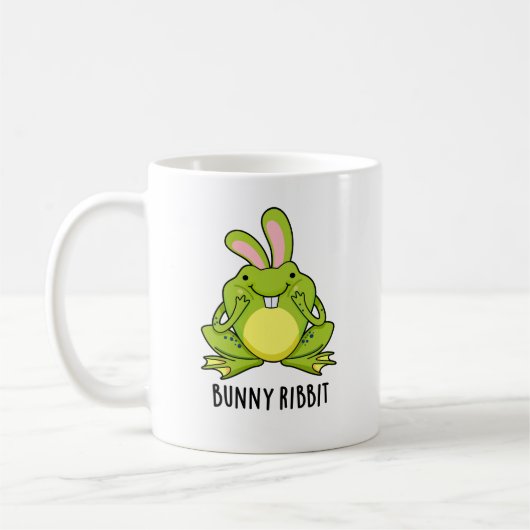 Bunny Ribbit Funny Rabbit Frog Pun Koffiemok (Links)