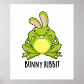 Bunny Ribbit Funny Rabbit Frog Pun Poster (Voorkant)