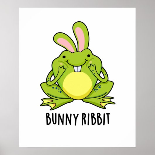 Bunny Ribbit Funny Rabbit Frog Pun Poster (Voorkant)