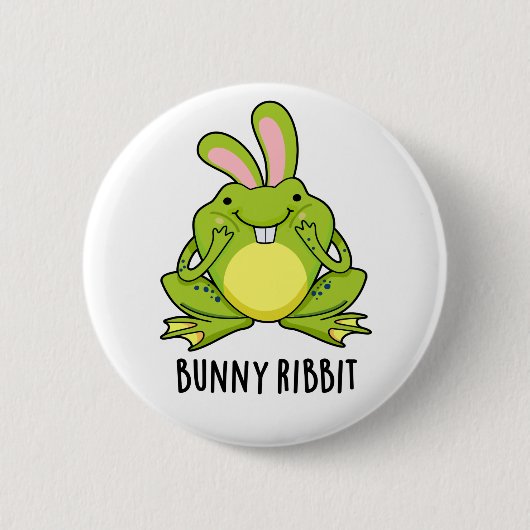 Bunny Ribbit Funny Rabbit Frog Pun Ronde Button 5,7 Cm (Voorkant)