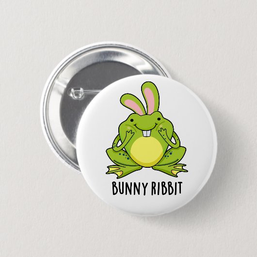 Bunny Ribbit Funny Rabbit Frog Pun Ronde Button 5,7 Cm (Voorkant /achterkant)