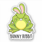 Bunny Ribbit Funny Rabbit Frog Pun Sticker (Voorkant)