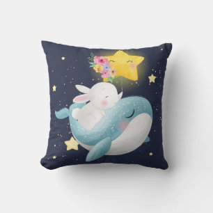 Bunny Riding A Whale Kussen