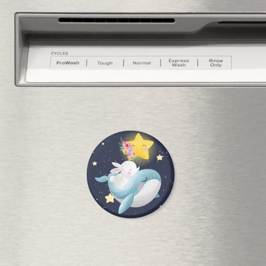 Bunny Riding A Whale Magneet (Insitu (Vaatwasser))