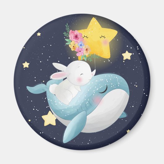 Bunny Riding A Whale Magnet (Voorkant)
