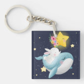 Bunny Riding A Whale Sleutelhanger (Voorkant)