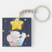 Bunny Riding A Whale Sleutelhanger (Achterkant)