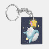 Bunny Riding A Whale Sleutelhanger (Voorkant Links)