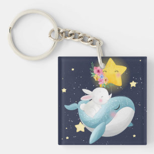 Bunny Riding A Whale Sleutelhanger