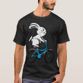 Bunny Riding Bicycle Cute Easter Rabbit Bike Cycli T-shirt (Voorkant)