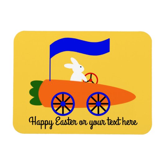 Bunny Riding Carrot Auto #1 Magnet Magneet (Horizontaal)