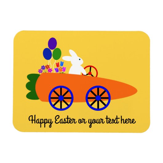 Bunny Riding Carrot Auto 2 Magnet Magneet (Horizontaal)