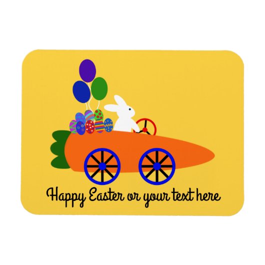 Bunny Riding Carrot Auto 3 Magnet Magneet (Horizontaal)