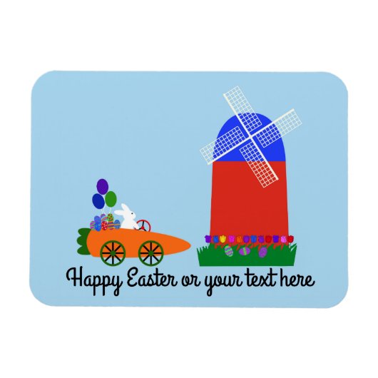 Bunny Riding Carrot Auto #4 Magnet Magneet (Horizontaal)