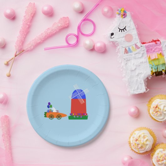 Bunny Riding Carrot Bord #4 Papier (Feest)