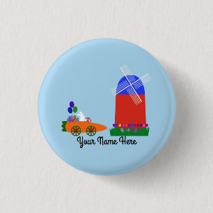 Bunny Riding Carrot Button #4