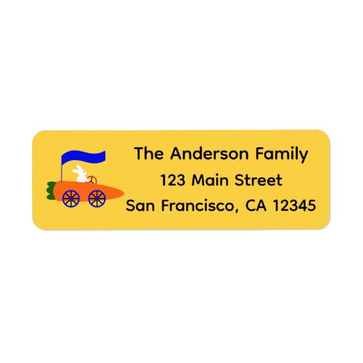 Bunny Riding Carrot Car #1 Return Address Labels (Voorkant)