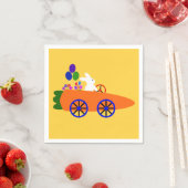 Bunny Riding Carrot Car 2 Napkins Servet (Insitu)