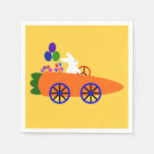 Bunny Riding Carrot Car 2 Napkins Servet (Voorkant)