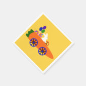 Bunny Riding Carrot Car 2 Napkins Servet (Hoek)