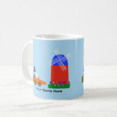 Bunny Riding Carrot Mok #4 (Voorkant links)