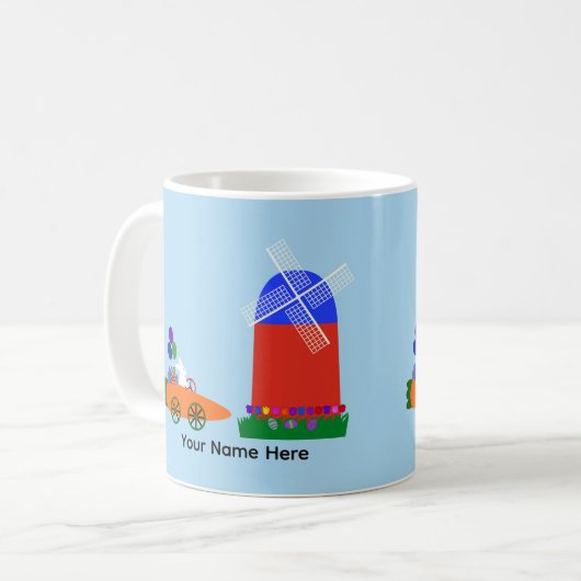 Bunny Riding Carrot Mok #4 (Voorkant links)