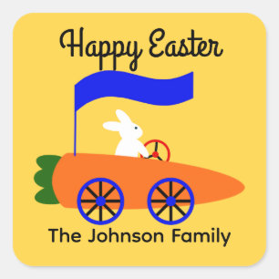 Bunny Riding Carrot Sticker #1