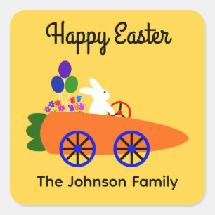 Bunny Riding Carrot Sticker #2