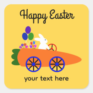 Bunny Riding Carrot Sticker #2-2