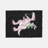 Bunny Riding Dinosaur Easter Egg Hunting Rabbit SP Fleece Deken (Voorkant (Horizontaal))