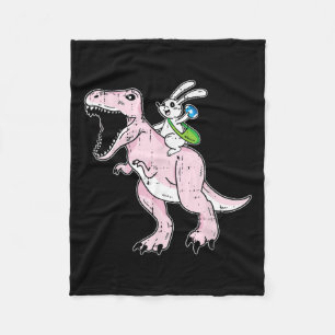 Bunny Riding Dinosaur Easter Egg Hunting Rabbit SP Fleece Deken