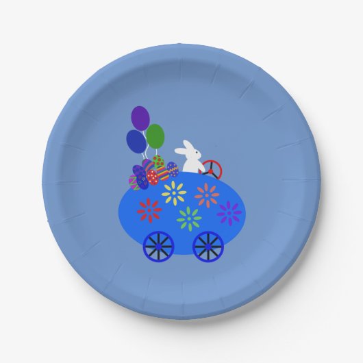 Bunny Riding Egg Bord #3 Papierpapier (Voorkant)