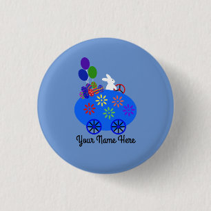 Bunny Riding Egg Button #3