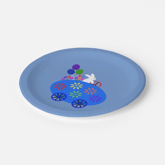 Bunny Riding Egg Car #2 Bord papier (Gekanteld)