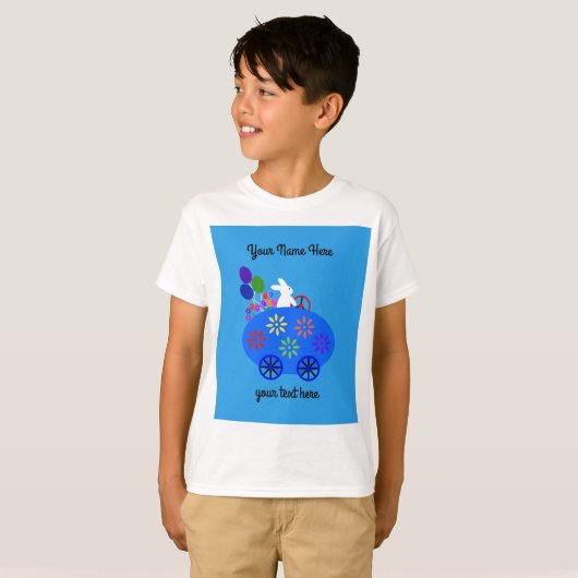 Bunny Riding Egg Car #2 T-Shirt (Voorkant volledig)