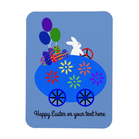Bunny Riding Egg Car #3 Magnet Magneet (Verticaal)
