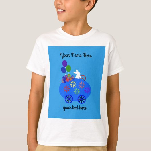 Bunny Riding Egg Car #3 T-Shirt (Voorkant)