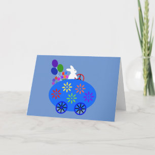 Bunny Riding Egg Kaart #2