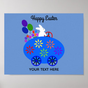 Bunny Riding Egg Poster #2