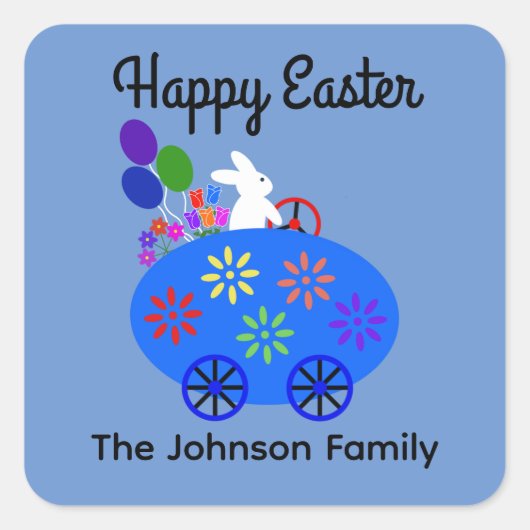 Bunny Riding Egg Sticker #2 (Voorkant)