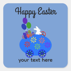 Bunny Riding Egg Sticker #3-2