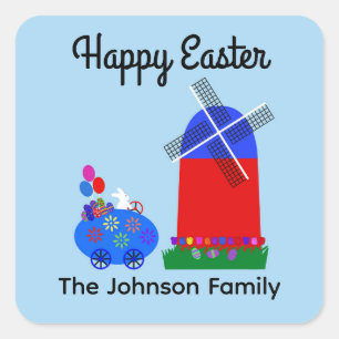 Bunny Riding Egg Sticker #4