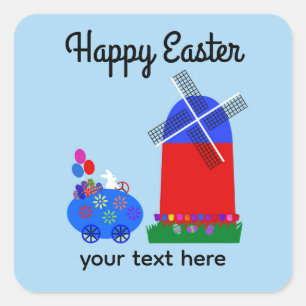 Bunny Riding Egg Sticker #4-2