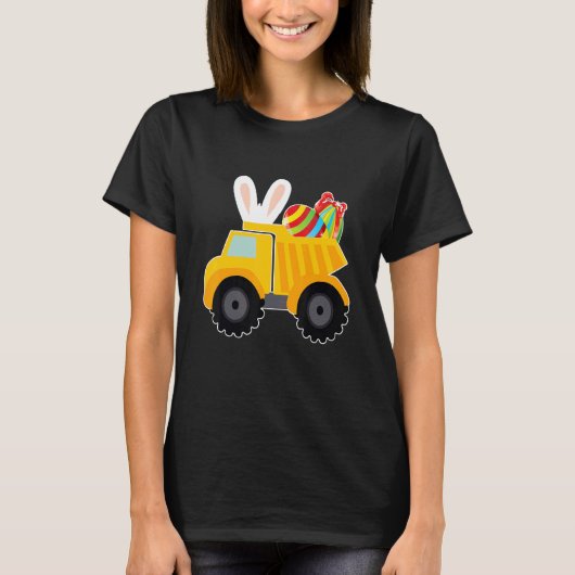 Bunny Riding Garbage Truck Easter Day Bunny Garbag T-shirt (Voorkant)