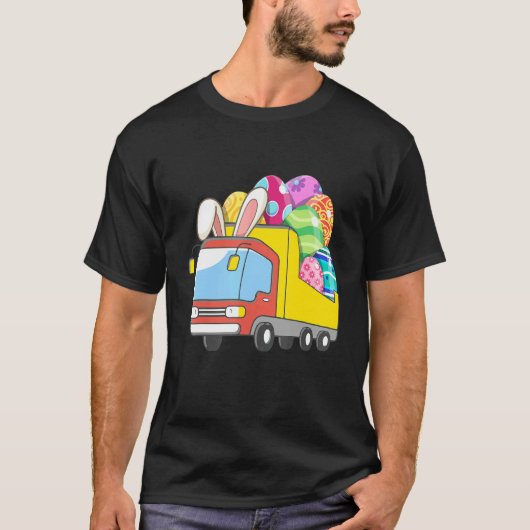 Bunny Riding Garbage Truck Easter Day Bunny Garbag T-shirt (Voorkant)